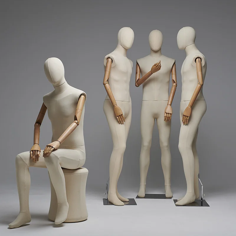 

High-end Full Body Male and Female Model Solid Wood Hand - Clothing Store Window Display Props Cloth Platform Display Stand FYMQ