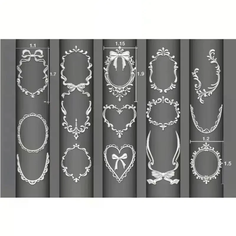 1/3Pcs Artistic Nail Art Silicone Mold Lace Embossed Pattern 3D Nail Decorations Nail Templates Design Tool For Nail Artists