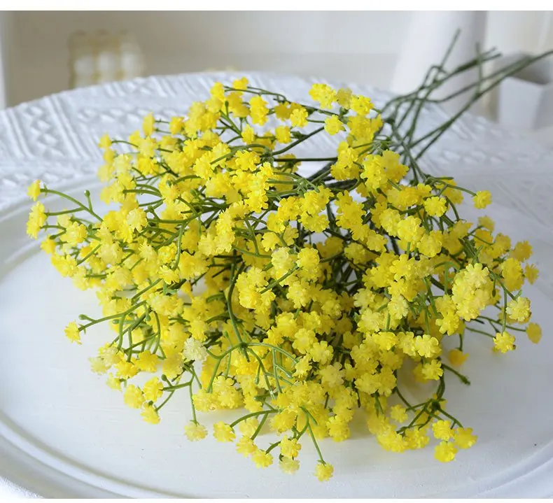 10 Stück künstliche Latex-Plastikblumen im Baby's Breath-Stil für Hochzeitsdekoration, Brautstrauß, künstliche Gypsophila, Party- und Heimdekoration. – Detail 5