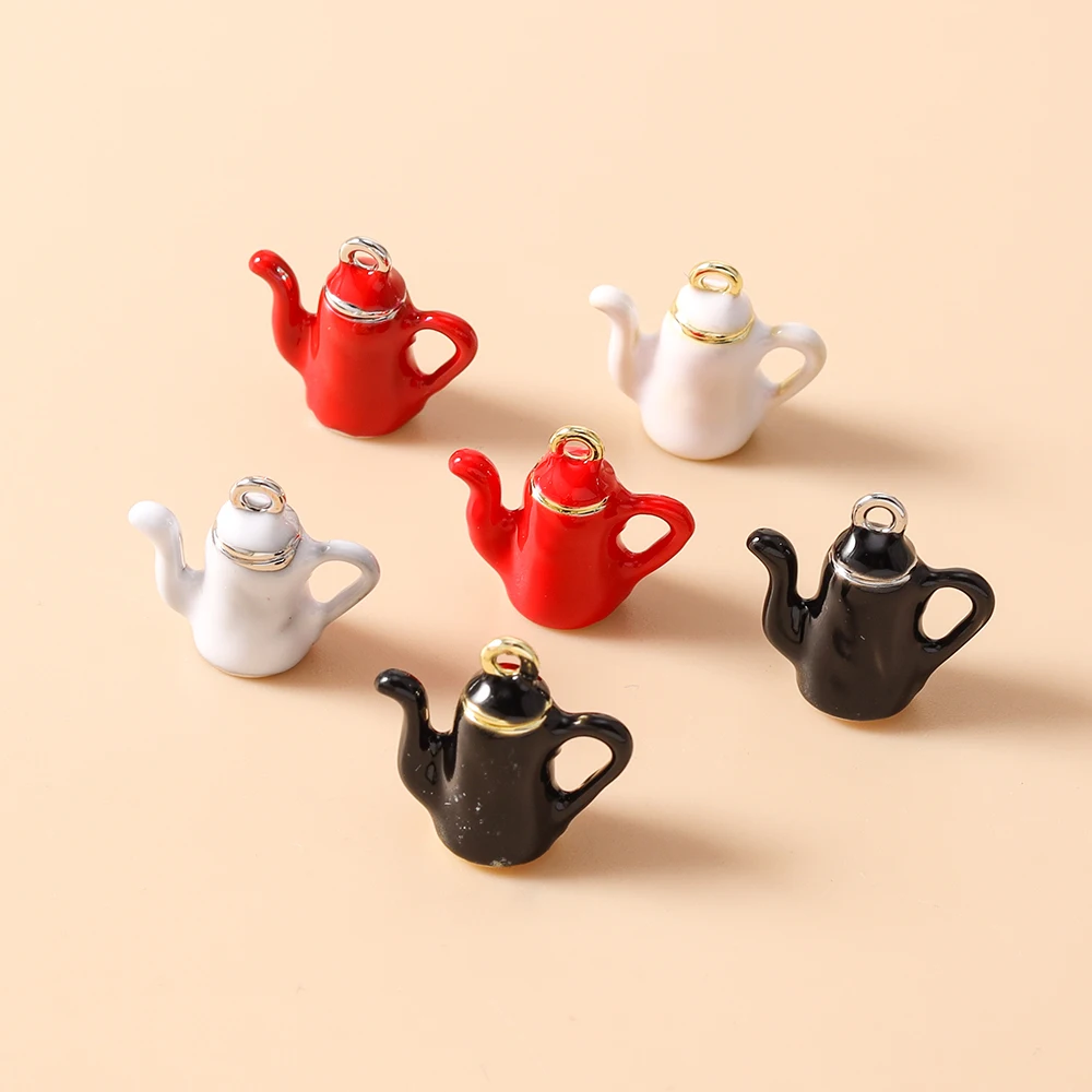 Leslie 5 Stück/Set Emaille Cartoon Lebensmittel-Anhänger Kaffee Brot Kuchen Charms Perlen für Ohrringe Tasche Schlüsselanhänger DIY Schmuckherstellung – Detail 6