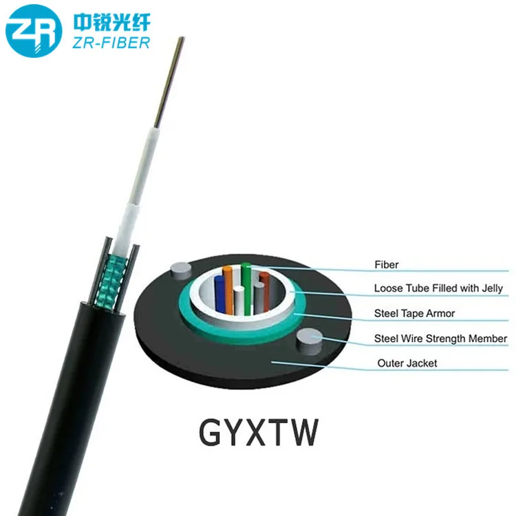 outdoor 2 inti kabel serat optik gyfxty 4 8 12 core 4f 6f 12f fibra optica 6 hilos CLT drop wire cable gyxtw fiber optic cable - view 4