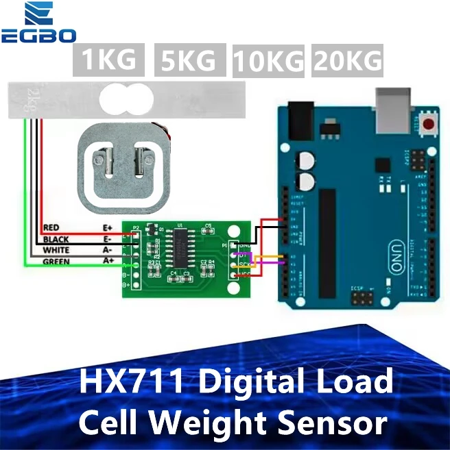 Digital Load Cell Weight Sensor 1KG  5KG  10KG  20KG Portable Electronic Kitchen Scale  HX711 Weighing Sensors Ad Module