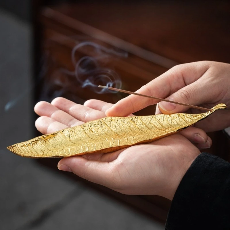 Long Leafs Incense Holder for Palo Santo Incense Sticks Metal Ash Catcher Censer Burner Meditation Yoga Home Decor Accessories