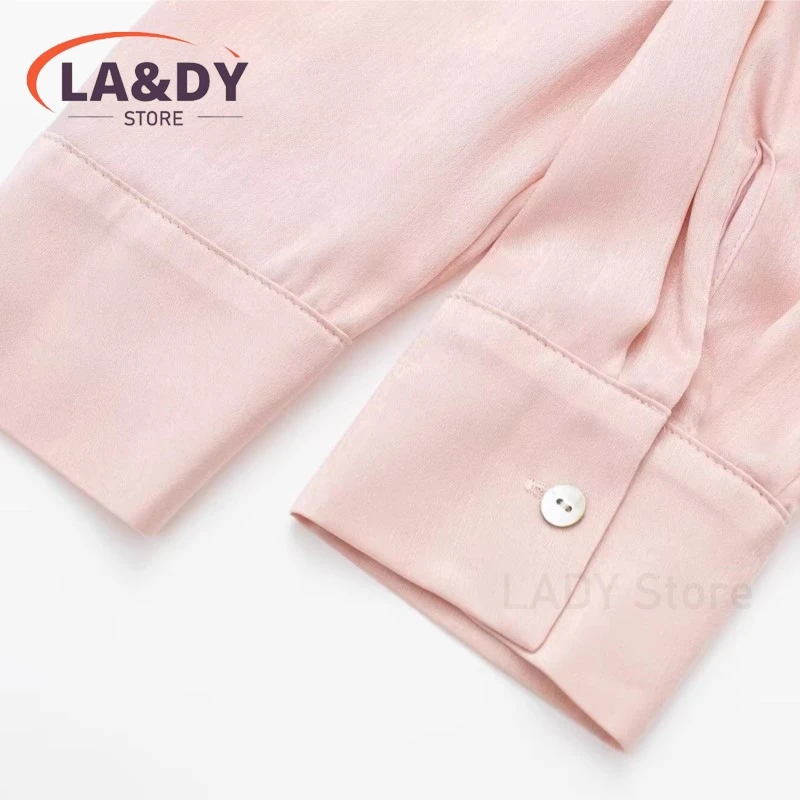 Shirts For Women 2024 Spring Summer Fashion Satin Bow Long Sleeve Office Lady Loose Blouse Tops Female