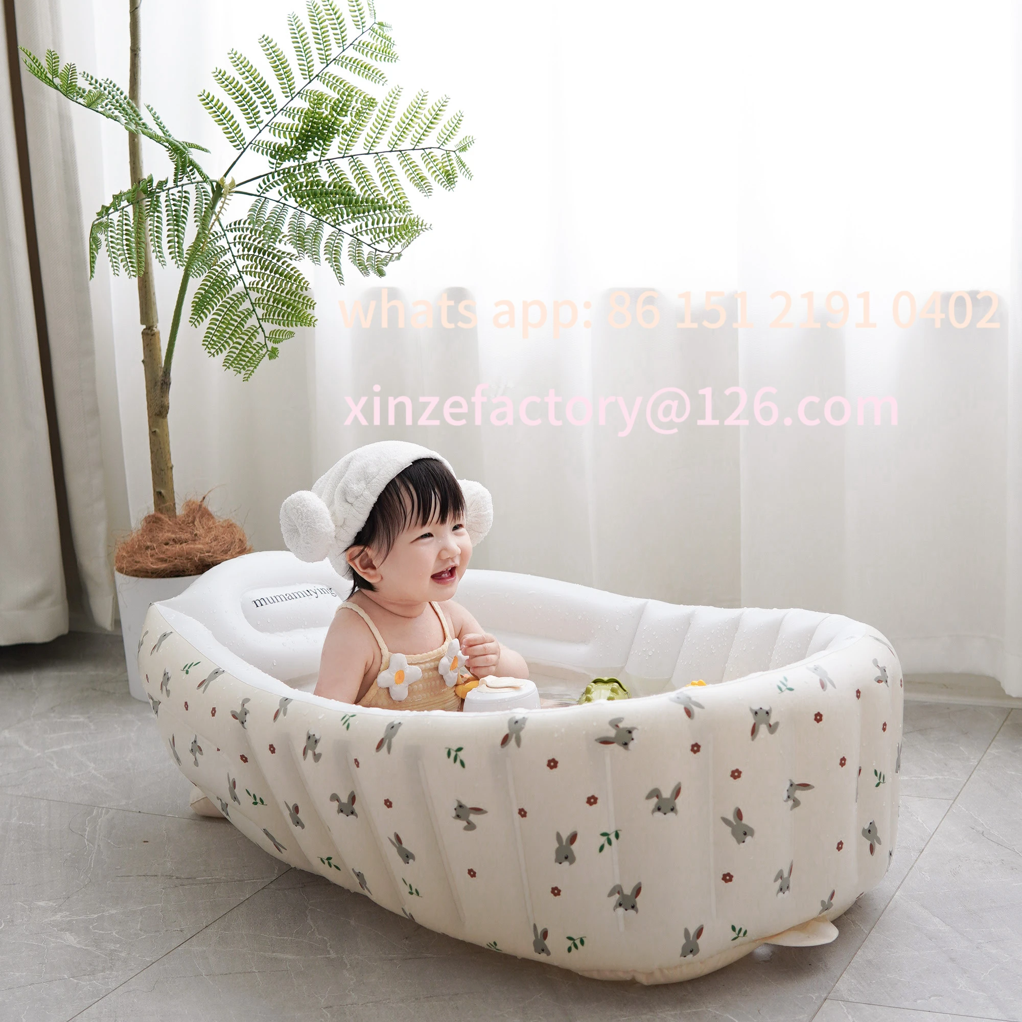 

Customizable Inflatable Bathtub with Air Pump Bathing Tub Chair Portable Seat with Back Support