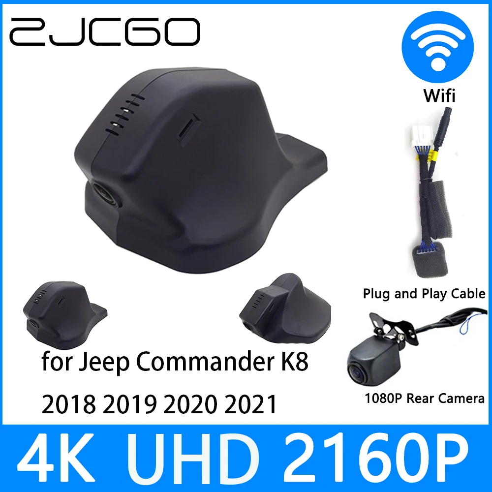 

ZJCGO Dash Cam 4K UHD 2160P Car Video Recorder DVR Night Vision For Jeep Commander K8 2018 2019 2020 2021