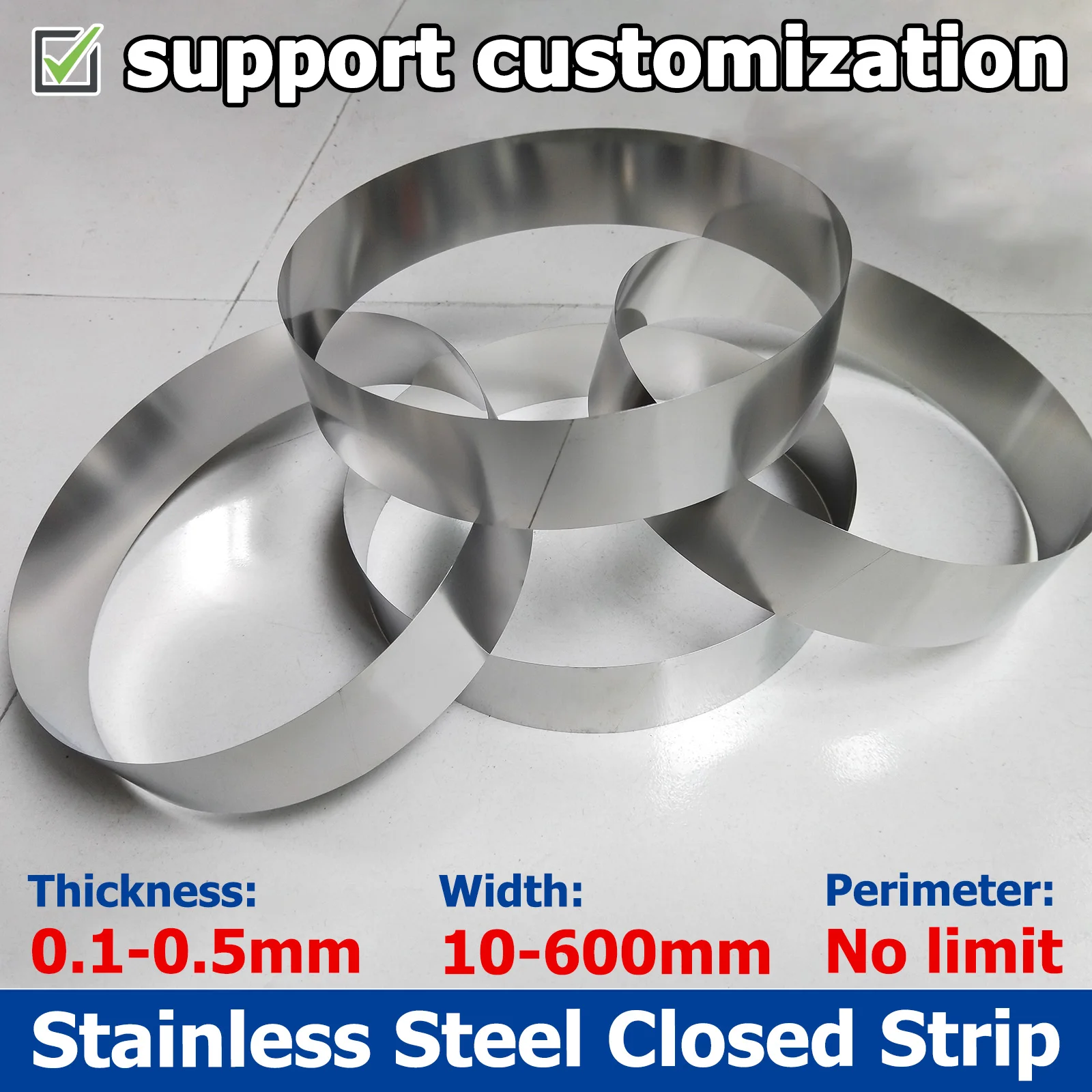 Customization Stainless Steel Closed Oil Skimmer Steel Strip Oil Scraper Segreaser Steel Strip Thick 0.1-0.5mm Width 10-600mm