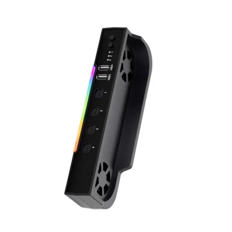 Y1UB Advanced Cooling Dock 8 Color LED Effects Adjustable LED Gaming Dock for switch2