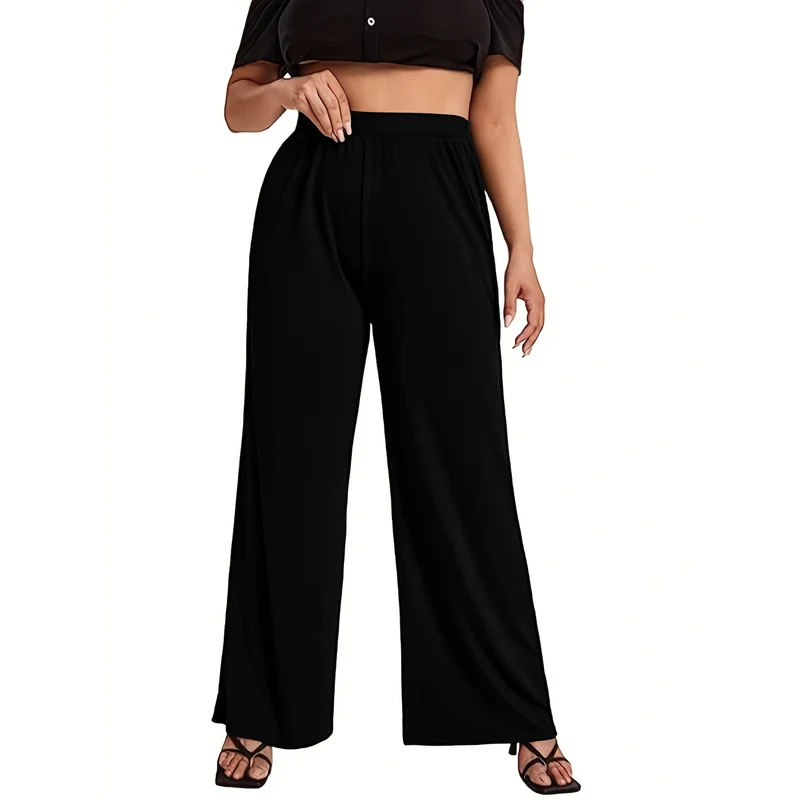 

Изысканные широкие брюки 2025 года для женщин: эластичные, стройнящие, черные, для офиса и вечеринок