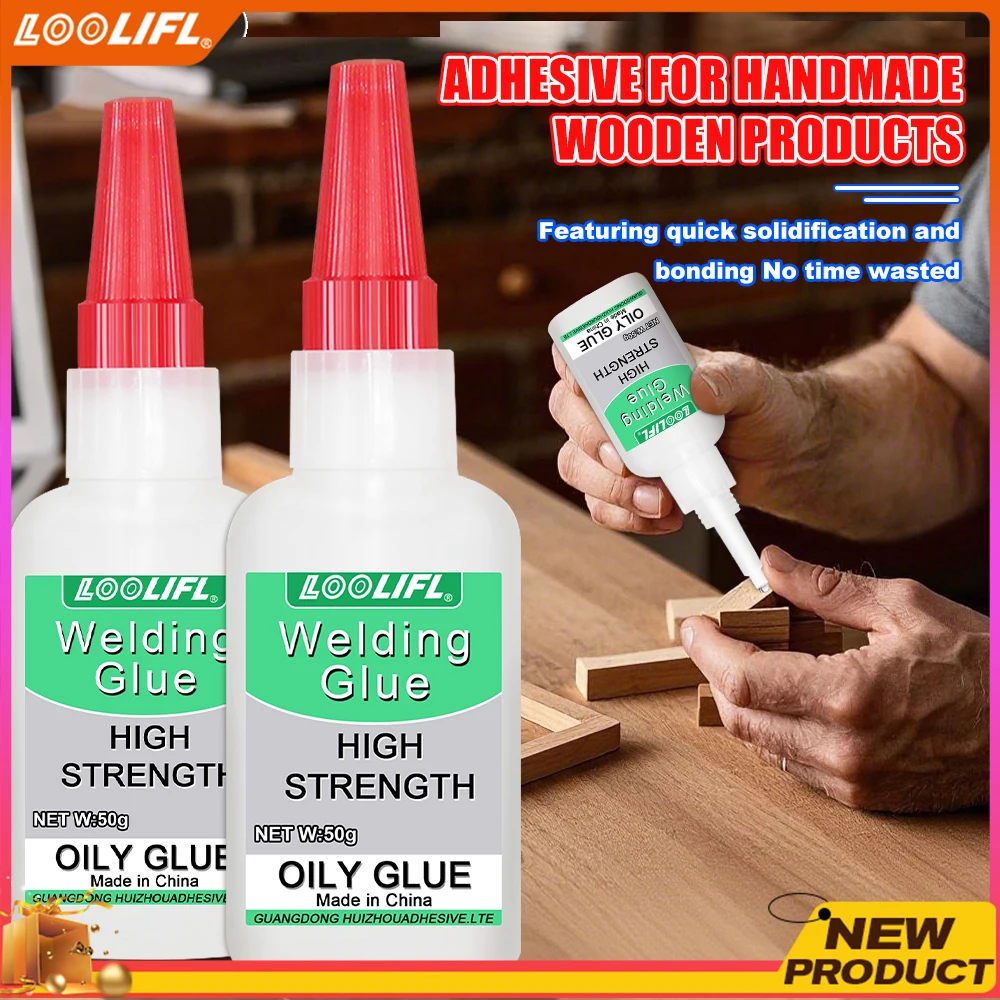LOOLIFL 50g Pegamento de Alta Resistencia a Base de Aceite para Soldadura - Pegamento Súper de Uso General, Adhesivo Instantáneo Súper Pegamento Potente y Rápido para Resina, Cerámica, Metal, Vidrio, Plástico, Madera.
