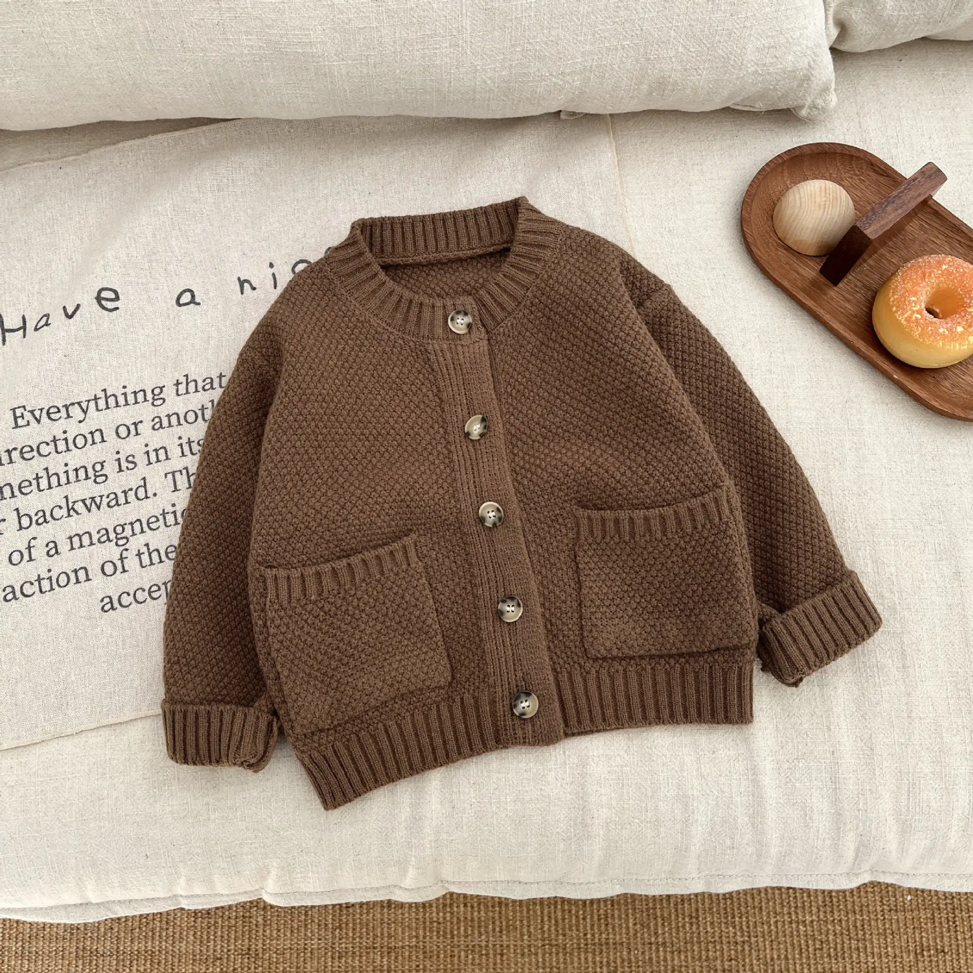 

New Autumn Winter Korean Style Children Clothes Baby Boys Girl Solid Color Sweaters Jacket Toddlers Kids Knitted Cardigan Coats