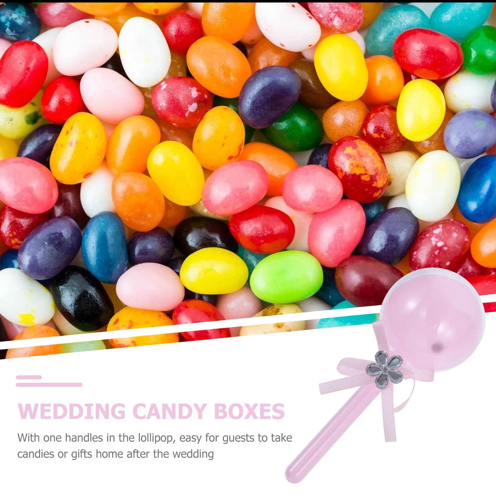 

16 pcs Wedding Candy Boxes Lollipop-Shape Gift Cases For Wedding Hand Held Packaging Reusable Creative Pink Tote Storage Party