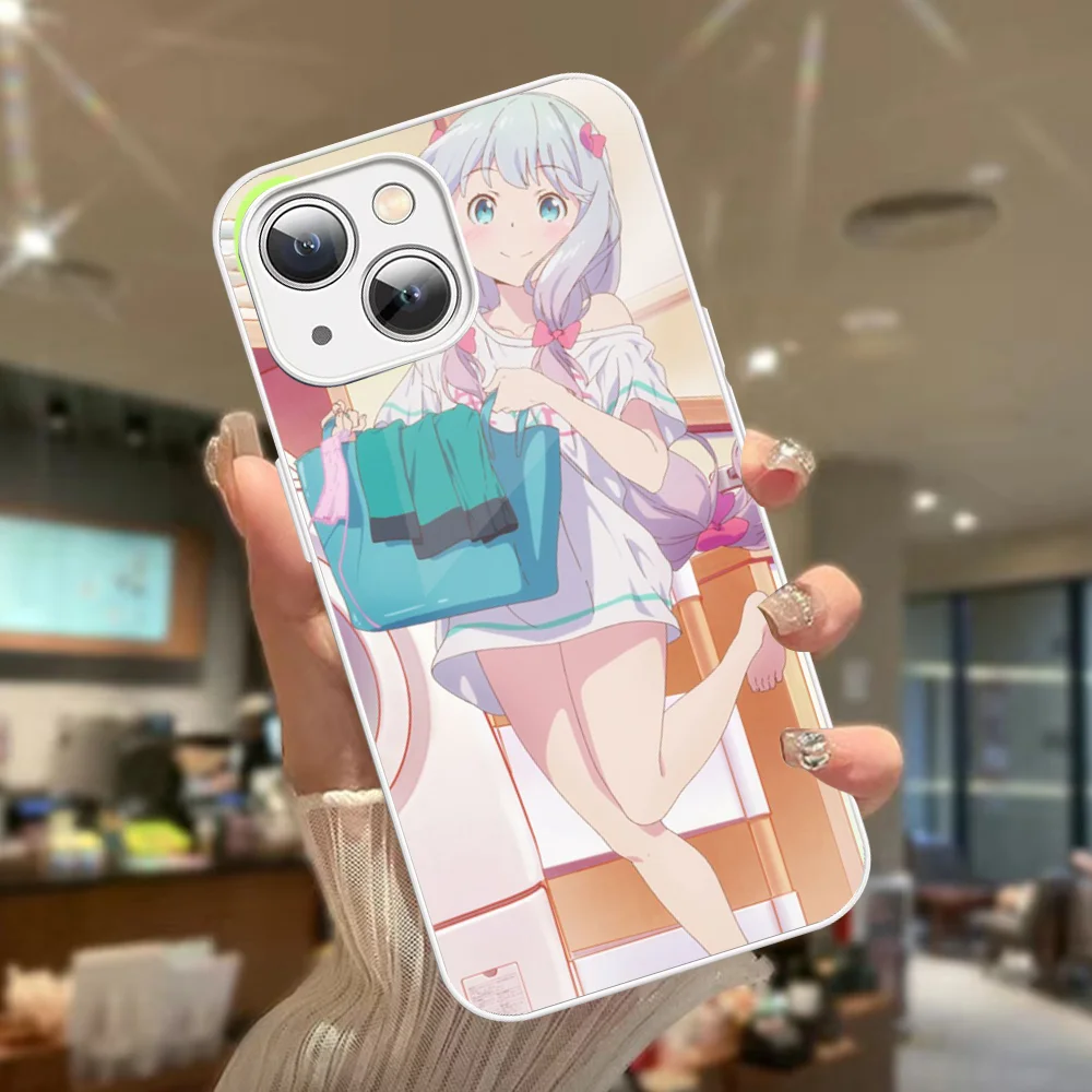 Cute Girl Izumi Sagiri Phone Case Tempered Glass For Iphone 14 13 12 11 Pro Mini XS MAX 14Plus X XS XR Fundas