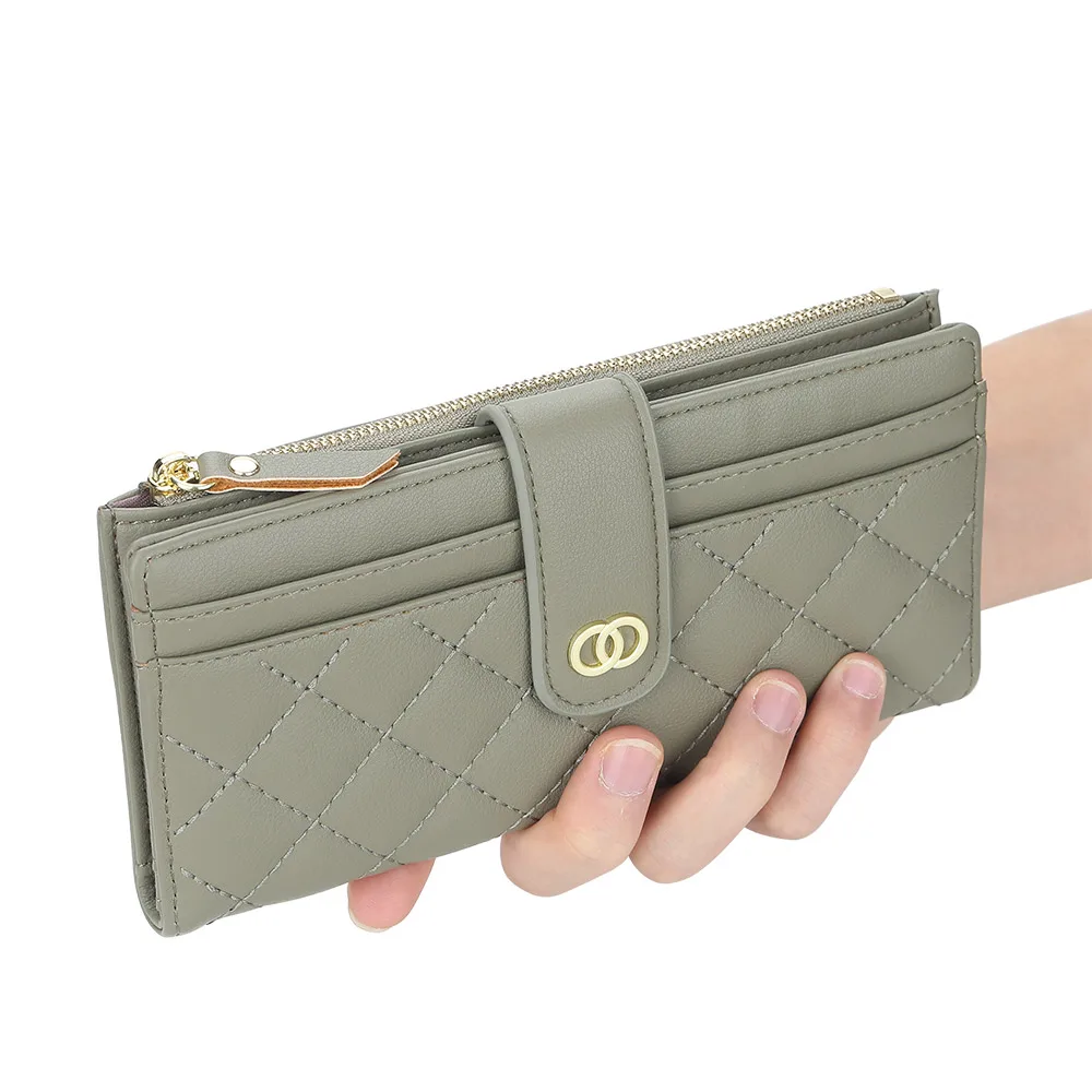 

Long Women Wallets PU Leather Clutch Money Bags with Multi Slots Card Holder Zipper Phone Pocket Female Coin Purse Green Wallet