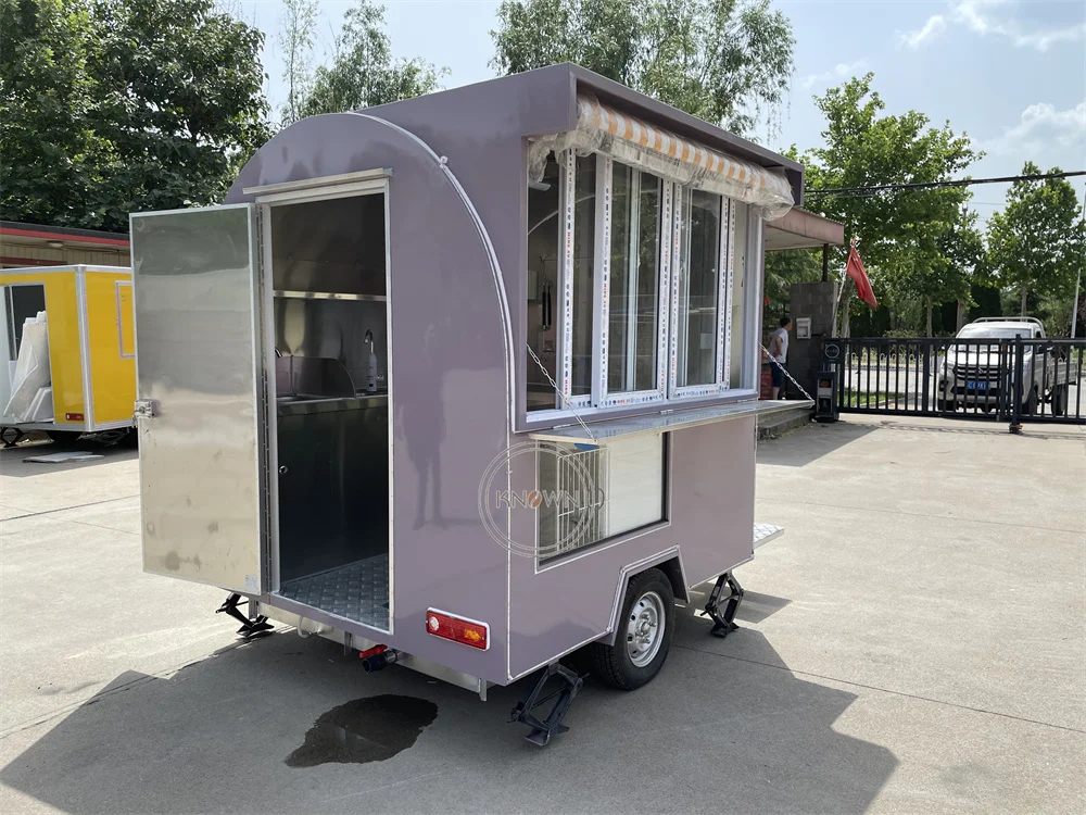 Kelonggaran makanan truk Van jalan makanan ringan Pizza kios kopi Hot Dog Cart kios makanan cepat dilengkapi penuh