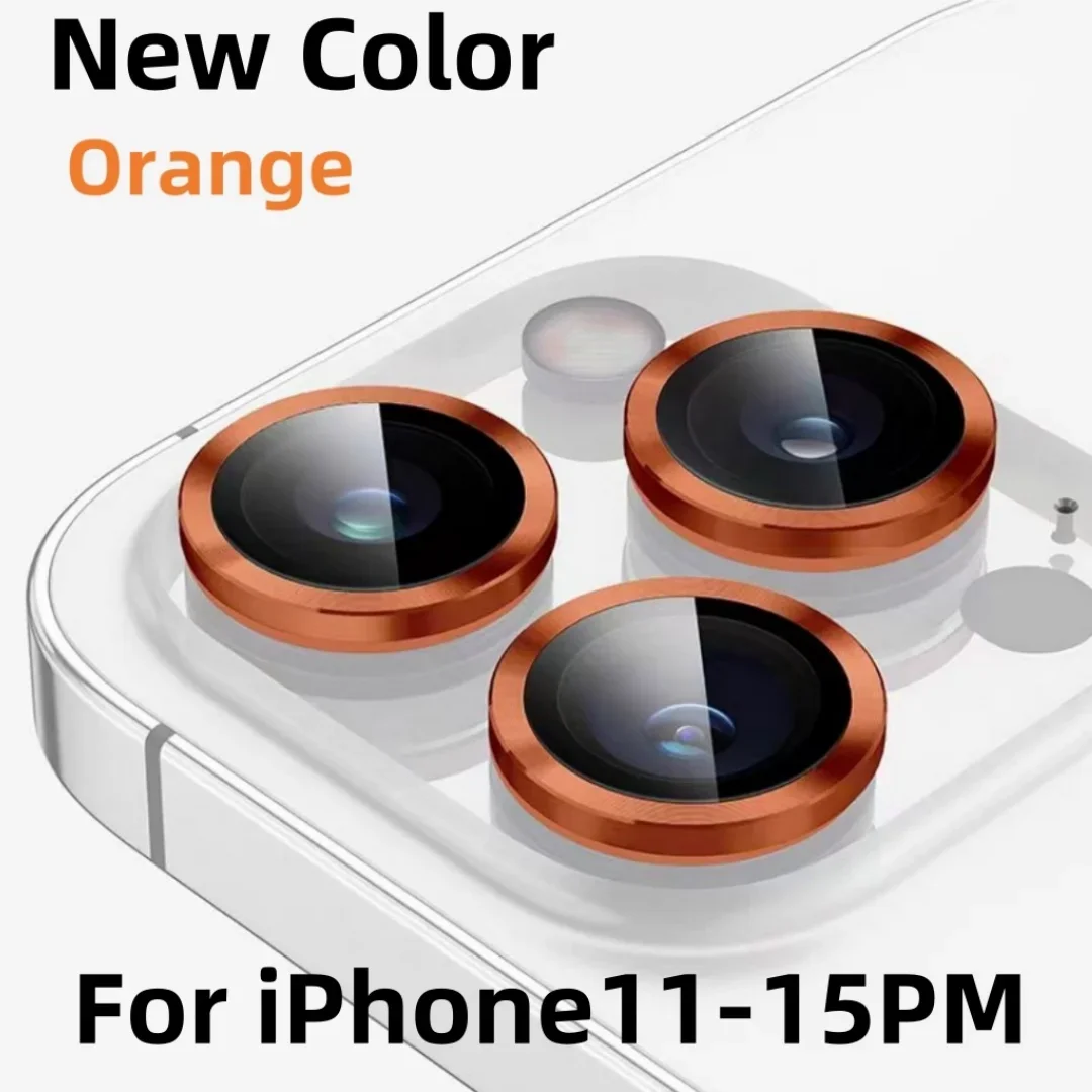 Новая стильная металлическая защита кольца объектива для IPhone 12 13 15Pro Max пленка для объектива камеры для 15 Plus 14 Pro Max 11Pro стеклянная крышка объектива