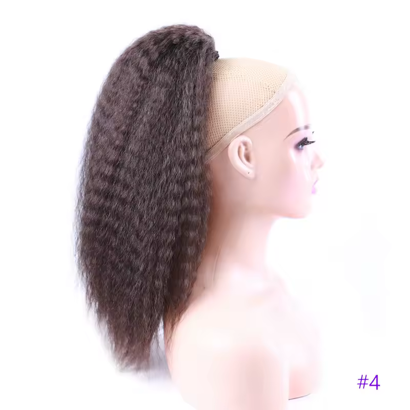 Fake Synthetic Drawstring Ponytail Elastic Hair Extension For Women Kinky Curly Ponytail Synthetic Hair High Puff Afro Hairpiece - Image 9