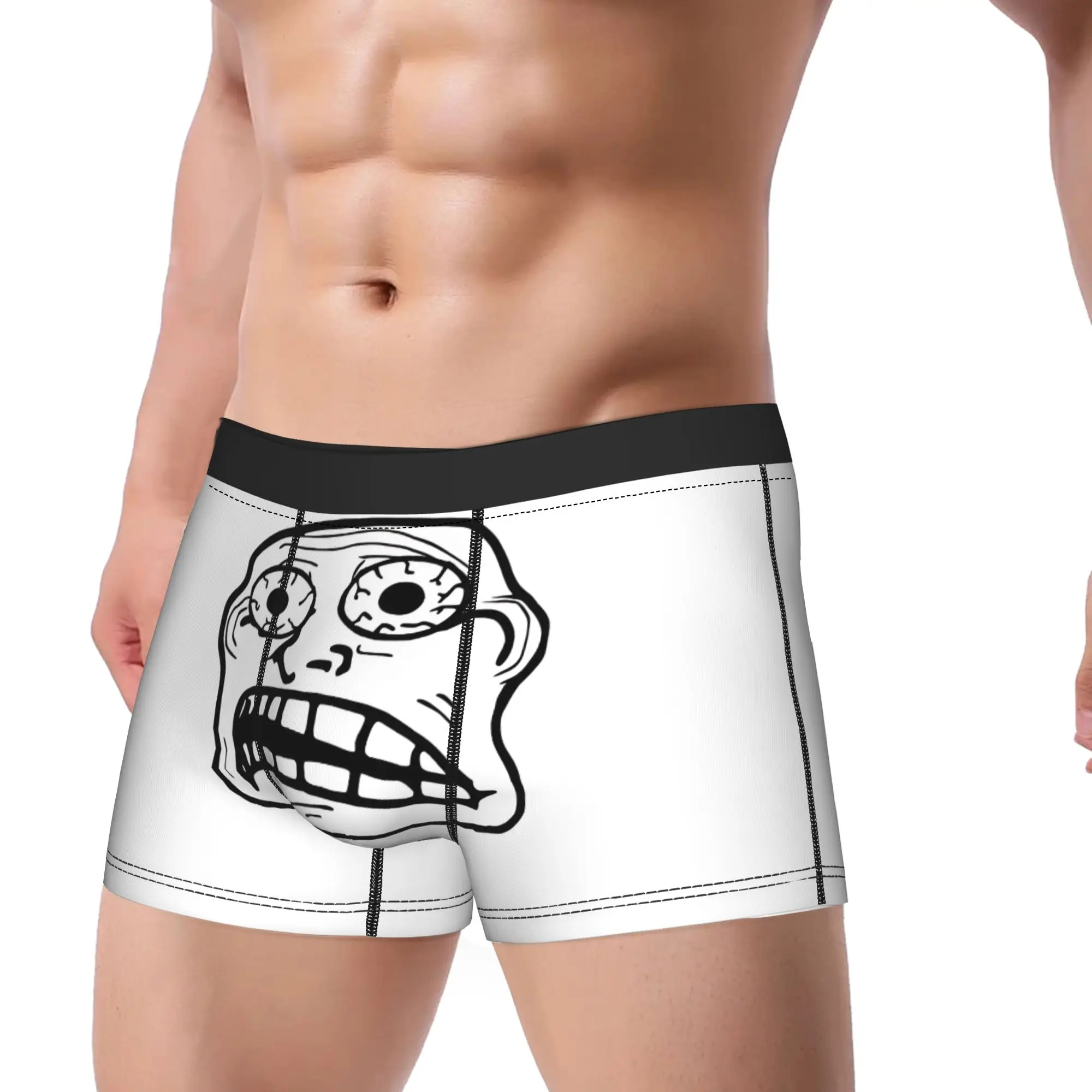 Rage Comic Trollfac Underwear Crazy  Funny Underpants Printing Shorts Briefs For Males Pouch Plus Size Trunk