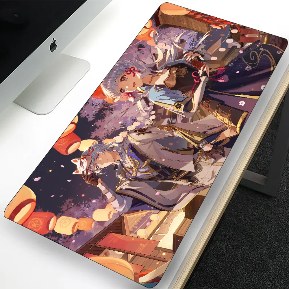 Genshin Impact Large Gaming Mouse Pad, Kamisato Ayato, Computador Mousepad, PC Gamer, Laptop, Tapete de teclado do escritório, Desk Pad