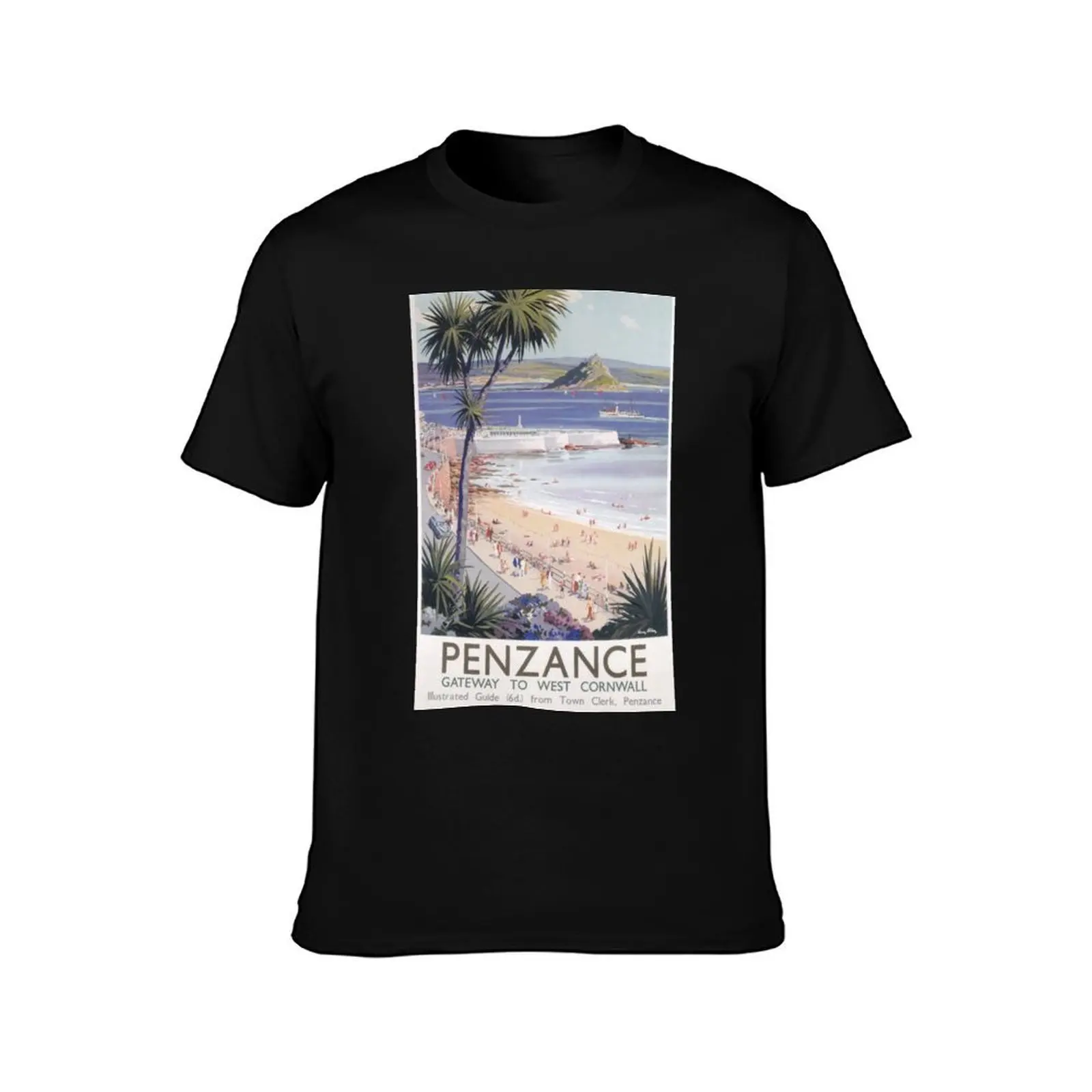 Penzance, Cornwall - Vintage Railway Travel Poster - 1955 T-Shirt, Summer Casual Cotton Tee, Oversized Streetwear Tops