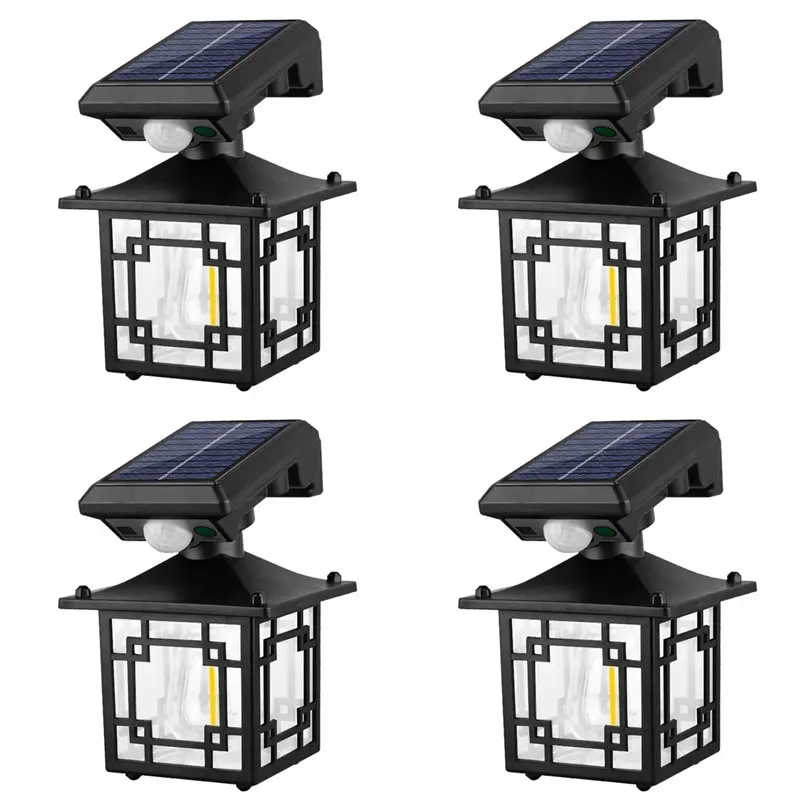 

ALIM-4X Solar Wall Lanterns Outdoor Waterproof 200LM Motion Sensor Wall Lights Fence Light With 3 Modes Exterior Wall Sconces