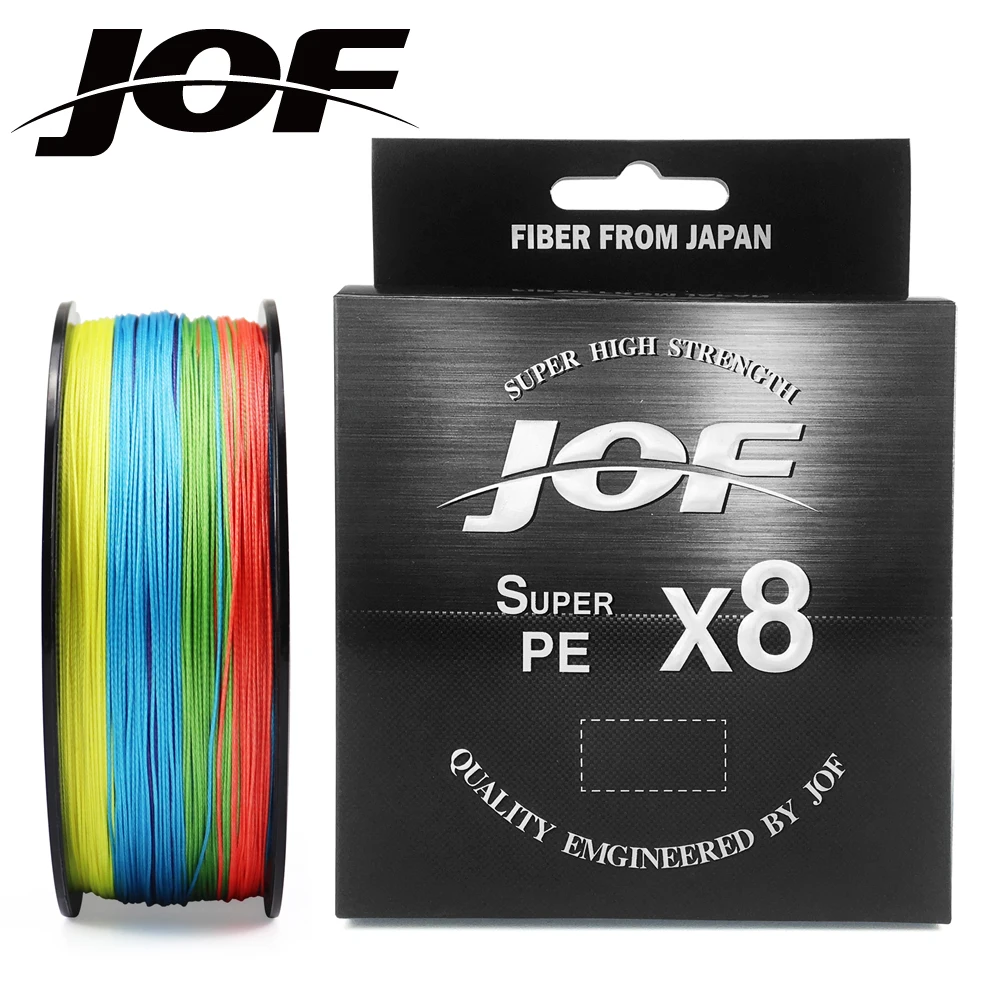 

JOF Braided Fishing Line 8 Strands 150M 300M 500M Multifilament PE Line 20LB-100LB Strong Japan Strands Cord For Carp Fishing