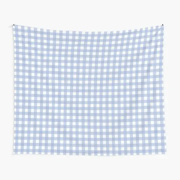 Sky Blue And White Gingham Check Small  Tapestry Hanging Living Beautiful Room Decor Bedroom Printed Colored Towel Wall Travel