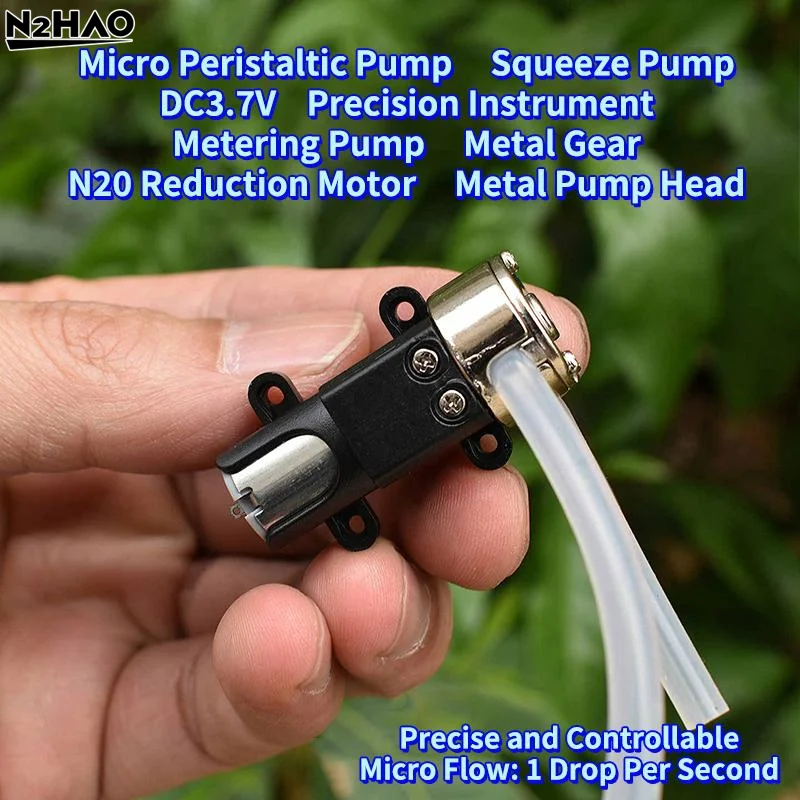 1PC DC 3V 3.7V Micro Peristaltic Pump Squeezing Dosing Pump Mini N20 Full Metal Gear Metering Pump Lab Analytic DripFlow Control