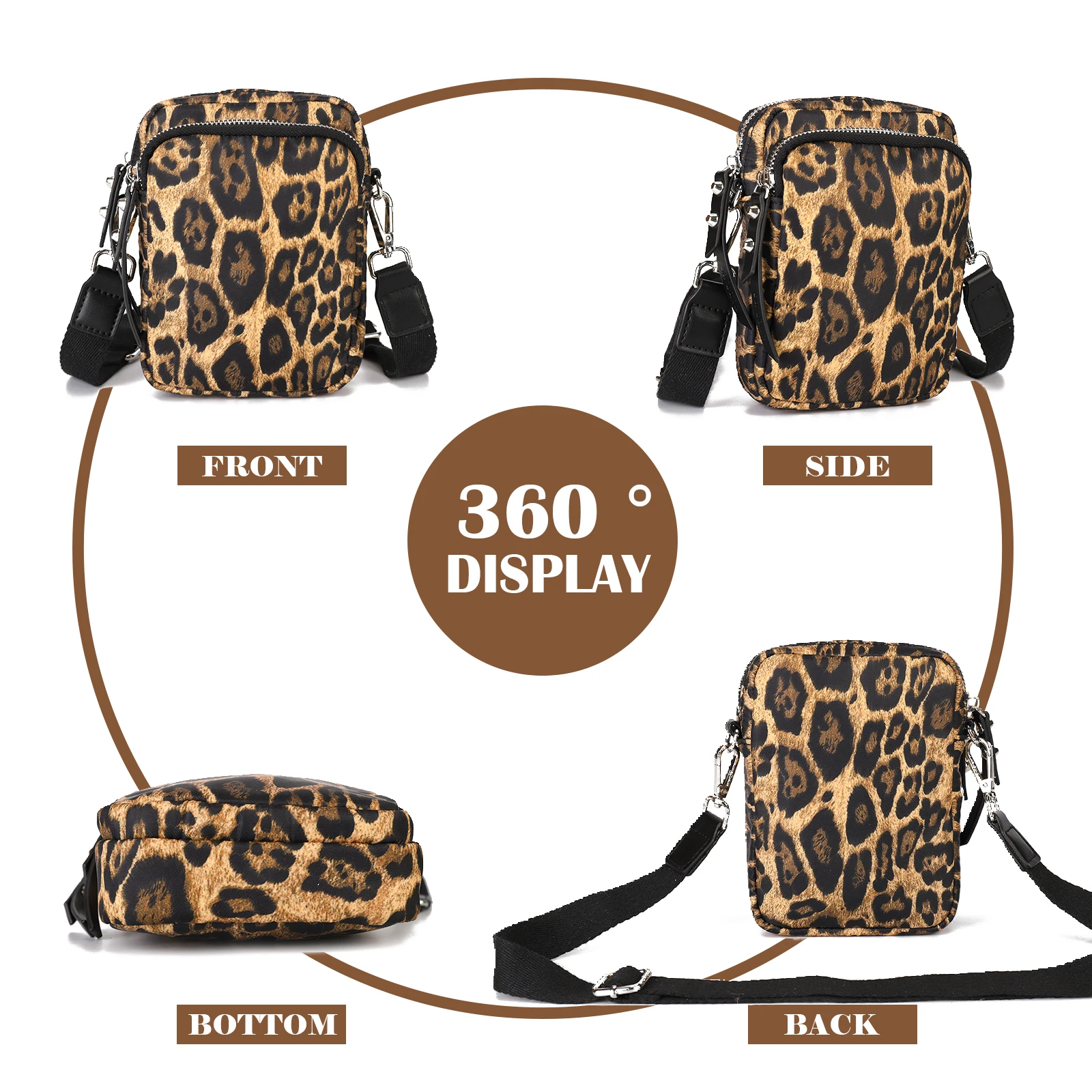 New fashion leopard print shoulder bag casual ladies crossbody bag