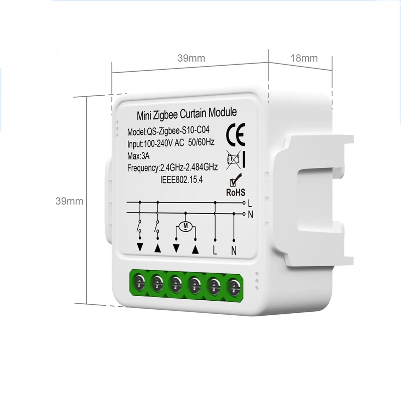 Tuya-Zigbee Inteligente Módulo Interruptor Cortina, Conecte o obturador de persianas, motor elétrico, trabalhar com Alexa, Google Home, Smart Life