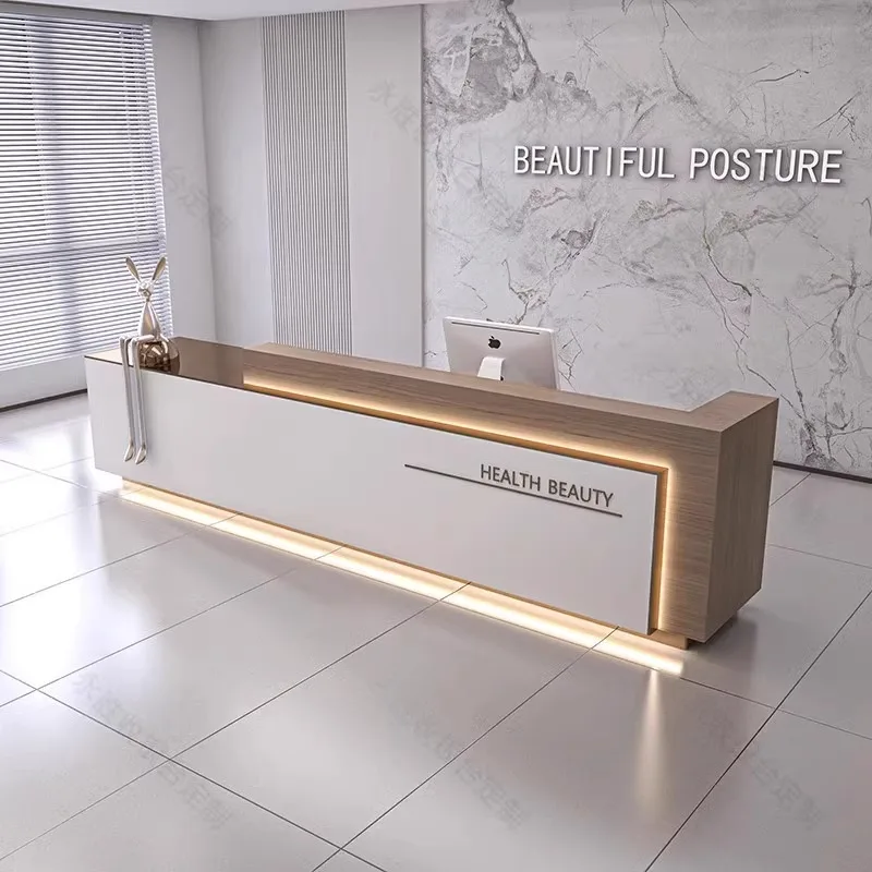 High-grade Load-bearing Reception DeskThickened Solid Reception Desks Premium Reinforced Office Furniture Mesa De Recepção LJ40