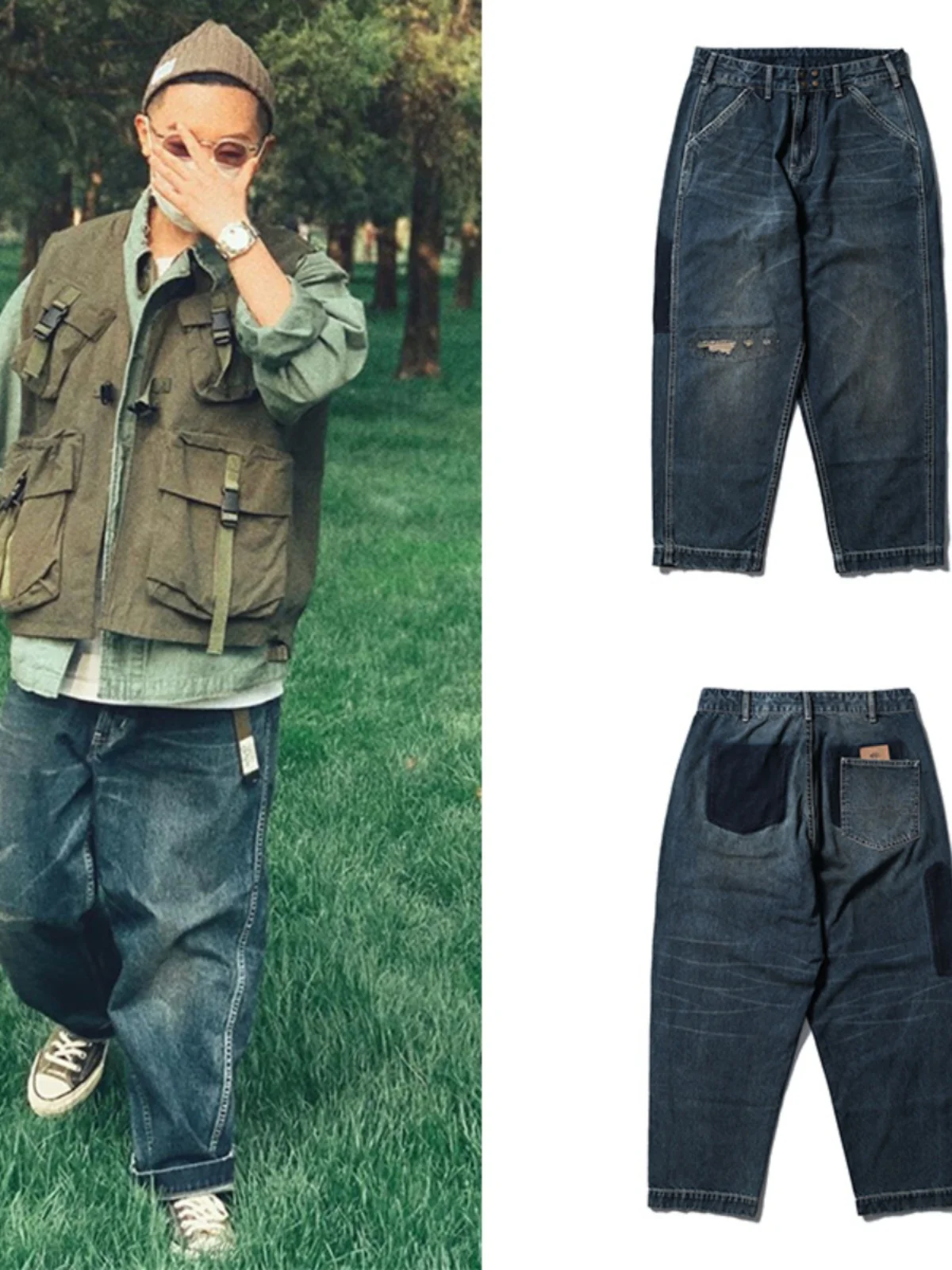 

Джинсы свободного кроя с низкой посадкой на молнии для повседневной носки на все сезоны, износостойкие, для трансграничной торговли, на каждый день