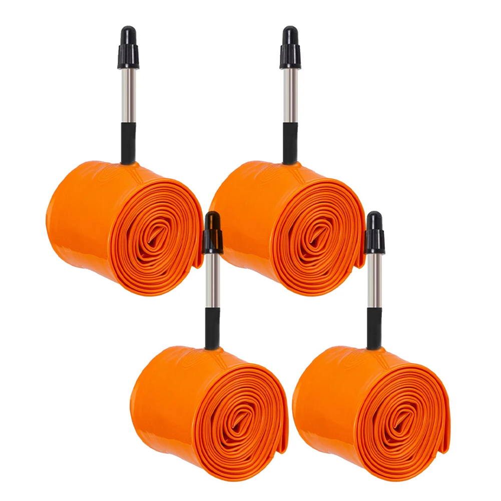 لدراجات 700C - خفيفة الوزن - أنبوب داخلي للدراجة من البولي يوريثان الحراري 35-40C عالي الجودة - بولي يوريثان برتقالي 65 مم من سبائك الألومنيوم + صمام ABS #3