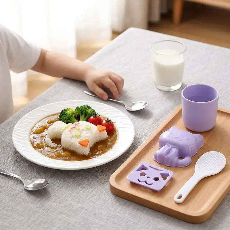 Cartoon Animal Rice Ball Mold Cute Cat Dog Shape Sushi Maker Non Stick Easy Demold DIY Baking Tool For Kids Family Meal Making