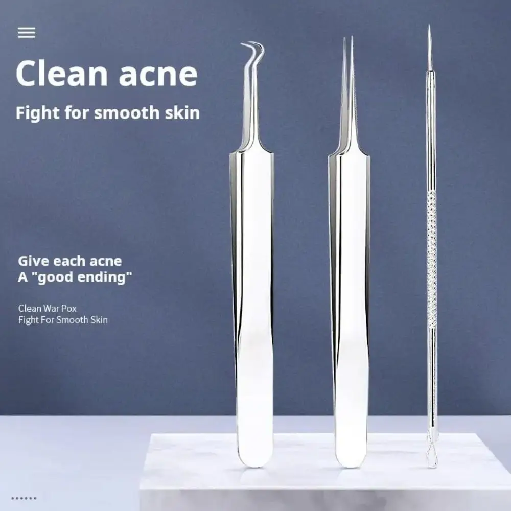 Premium gebogene Akne-Nadel, rostfrei, professionelles Mitesser-Pinzetten-Set, Gesichtspflege, hoher harter Mitesser-Entferner
