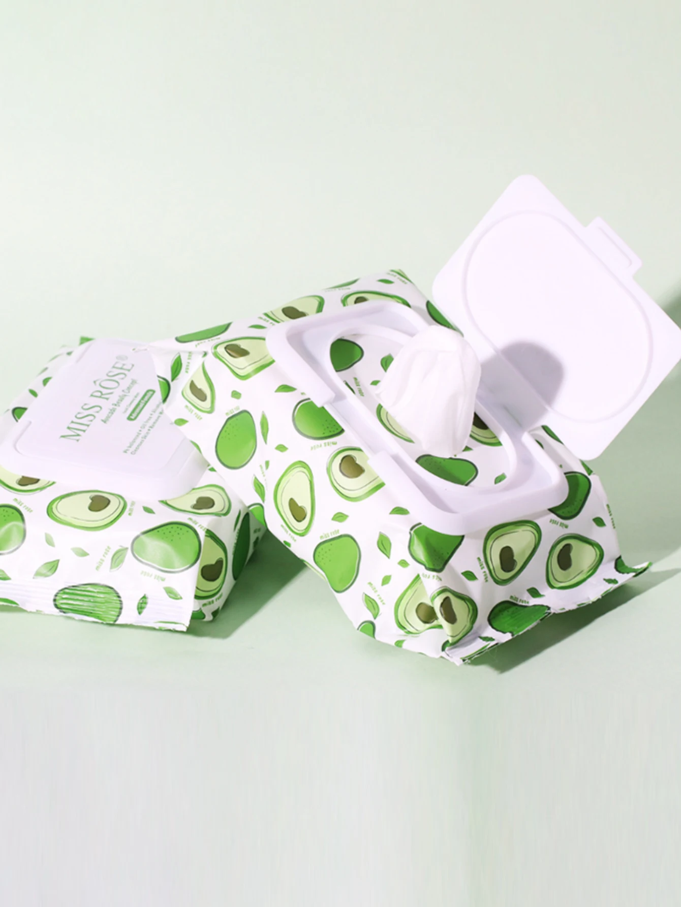 使い捨てアボカドメイク落としワイプ-メイク落とし、自動プレスボックス、80枚パック、メイク落とし、ポータブルバッグ