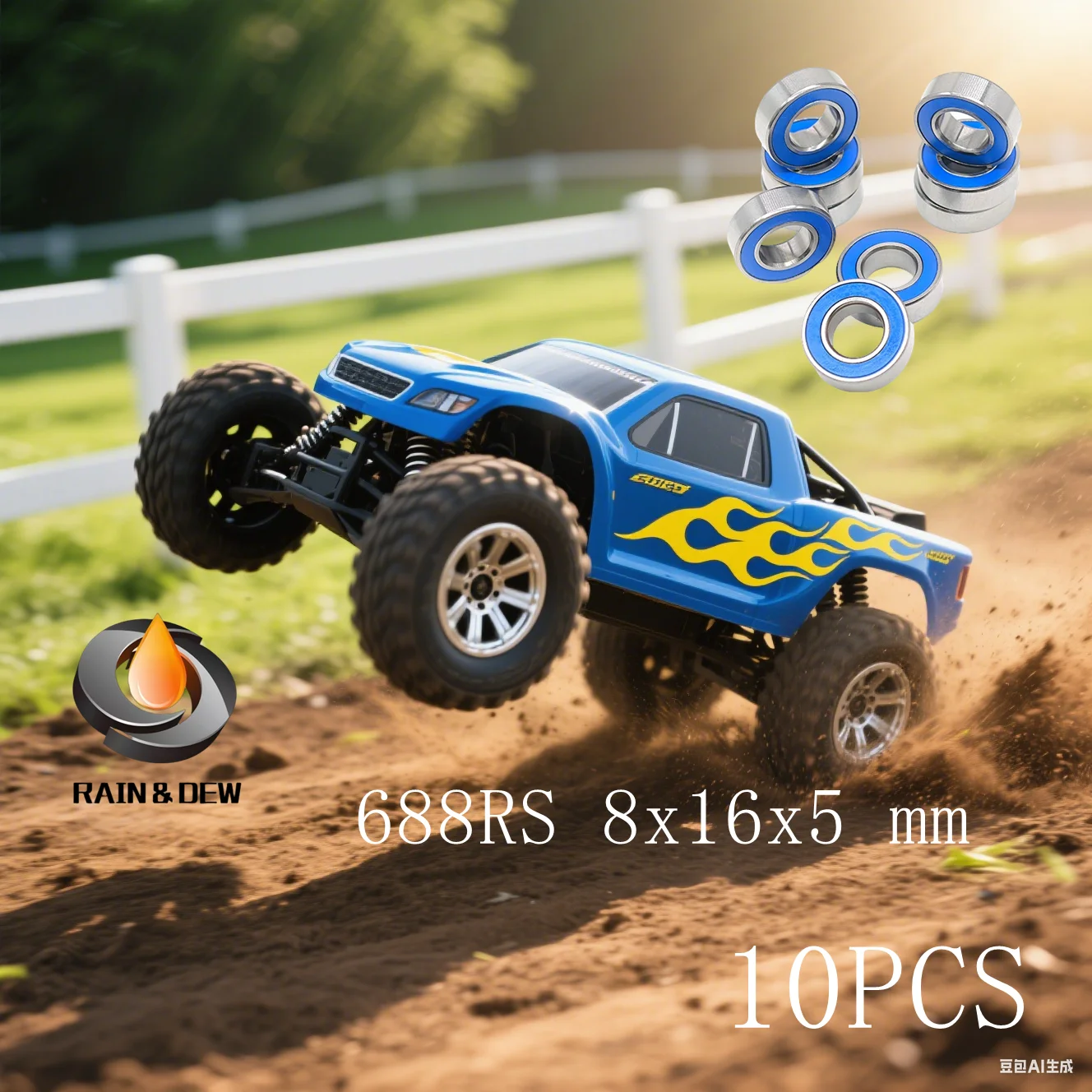

10 шт. 688RS синий подшипник 8x16x5 мм ABEC-7 688 RS 2RS шарикоподшипники 688-2RS синий герметичный