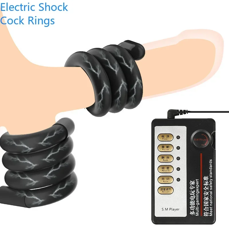 القضيب موسع حلقات القضيب خاتم الديك الجنس لعب للرجال صدمة كهربائية تحفيز القضيب تدليك تأخير الوقت الدائري العلاج الطبيعي