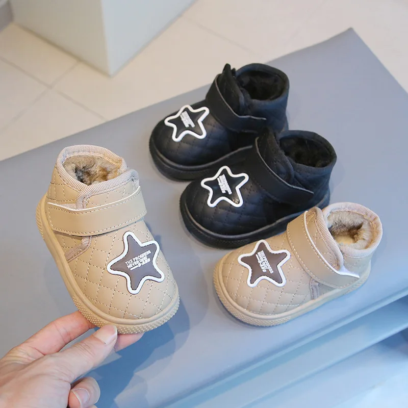 أحذية أطفال شتوية 2025 مقاومة للماء من الجلد أحذية قطنية دافئة أحذية مضادة للانزلاق #1