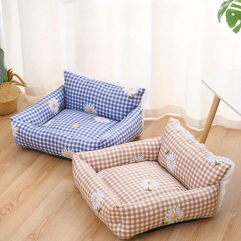 

Baisher Уютный диван-кровать для домашних животных для кошек и собак — толстое, теплое гнездо из пены с эффектом памяти и антипилотным чехлом из полиэстера