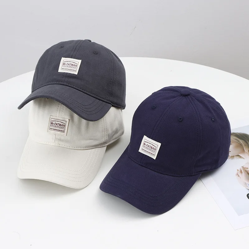 Hat for Women Spring and Summer Thin Simple Vintage Patch Peaked Cap Japanese Couple Soft Top All-Match Sun Protection Baseball