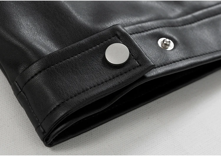 Mauroicardi Spring Autumn Cool Luxury Short Black Soft Light Pu Leather Jacket Men Zipper Casual Mens Jackets and Coats Fashion 42 S5015dc87dbc4450a9f6b088a0d9e2dc25