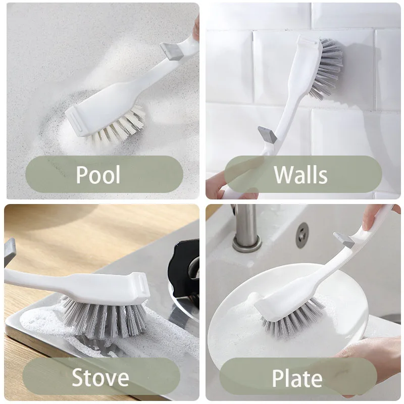 Kitchen Long Handle Descaling and Oil Cleaning Brush for Washing Dishes and Pots To Remove Dirt Without Damaging The Pot