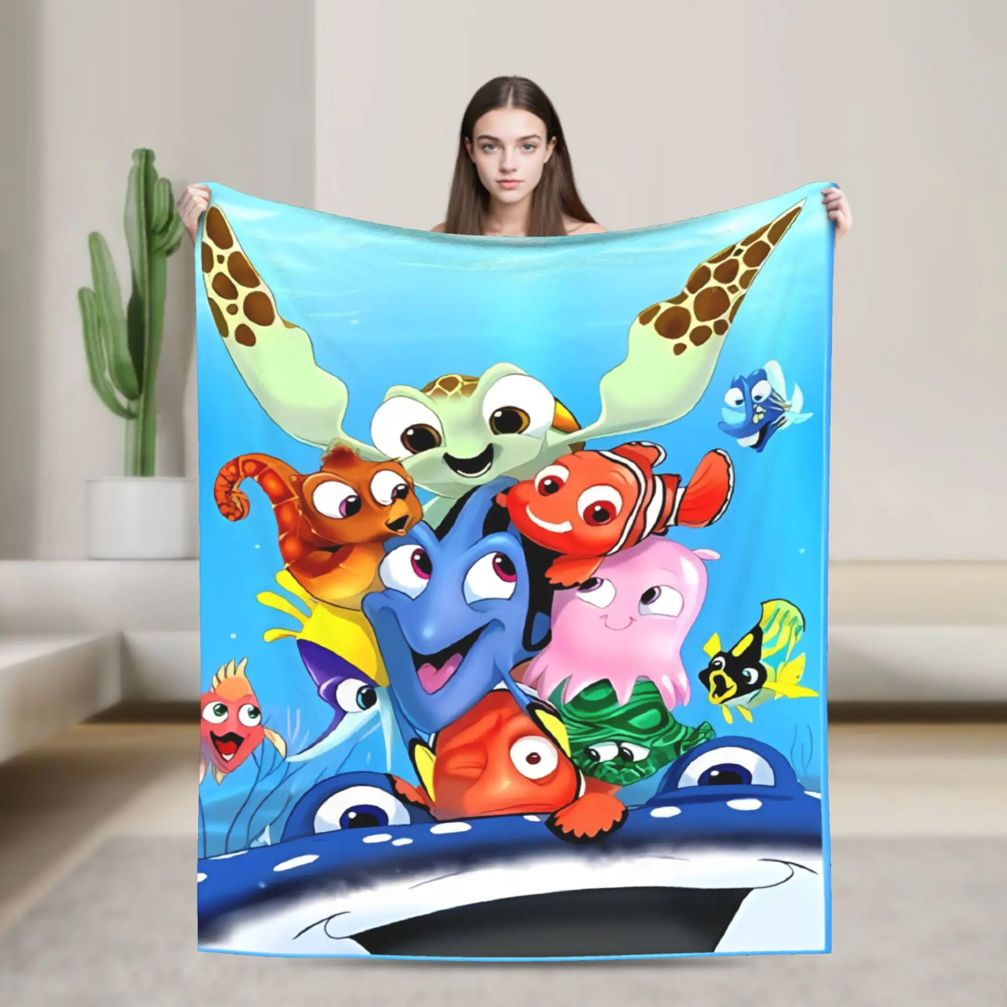 Custom Kawaii Printed Dory Finding Nemos Blanket Quality Warm Soft  Throw Blanket Winter Camping Home Decor Novelty Bedspread