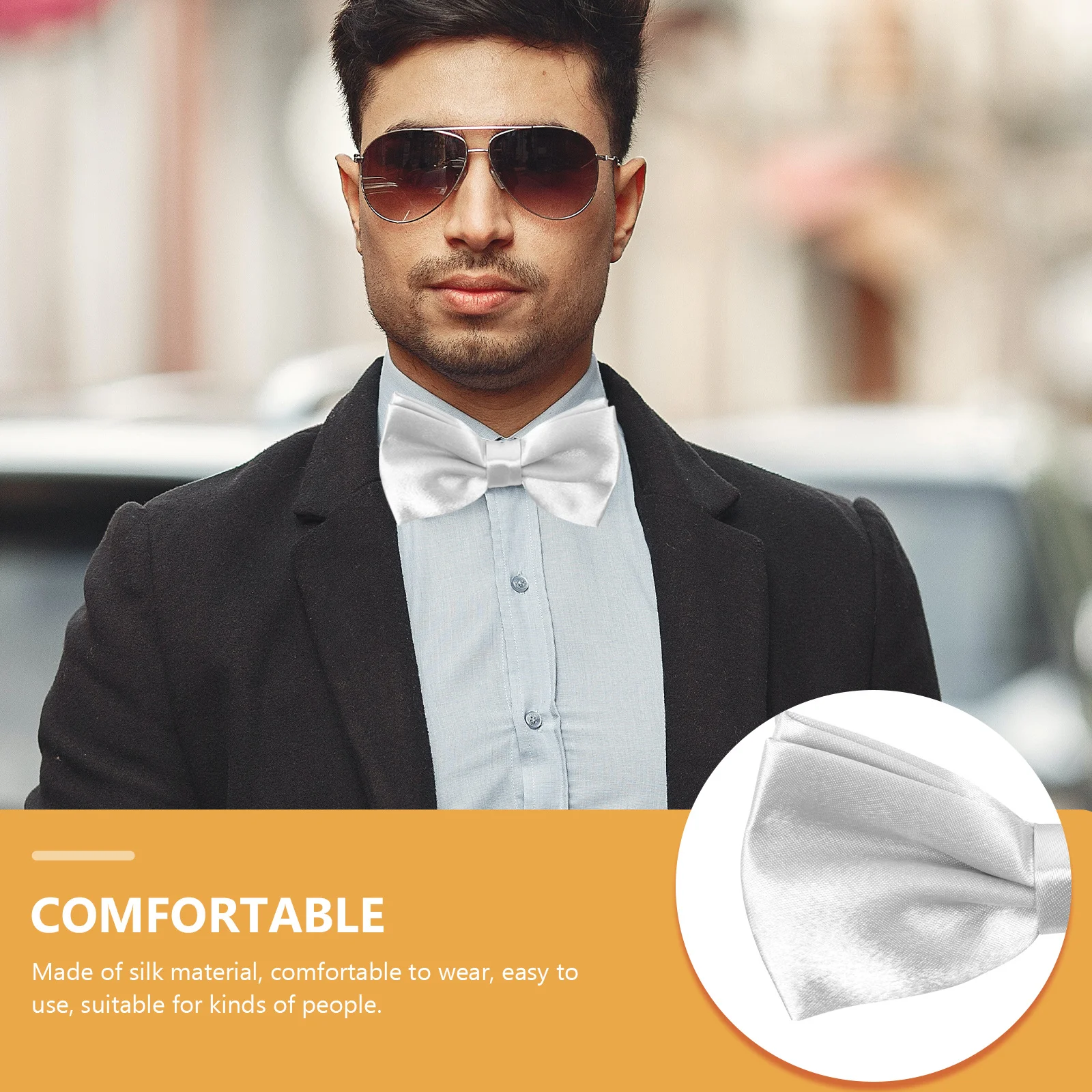 

1Set Men Elegant Silk Bow Tie Cummerbund Handkerchief Set Pre-Tied Formal Wedding Tuxedo Cummerbund and Bow Tie Set