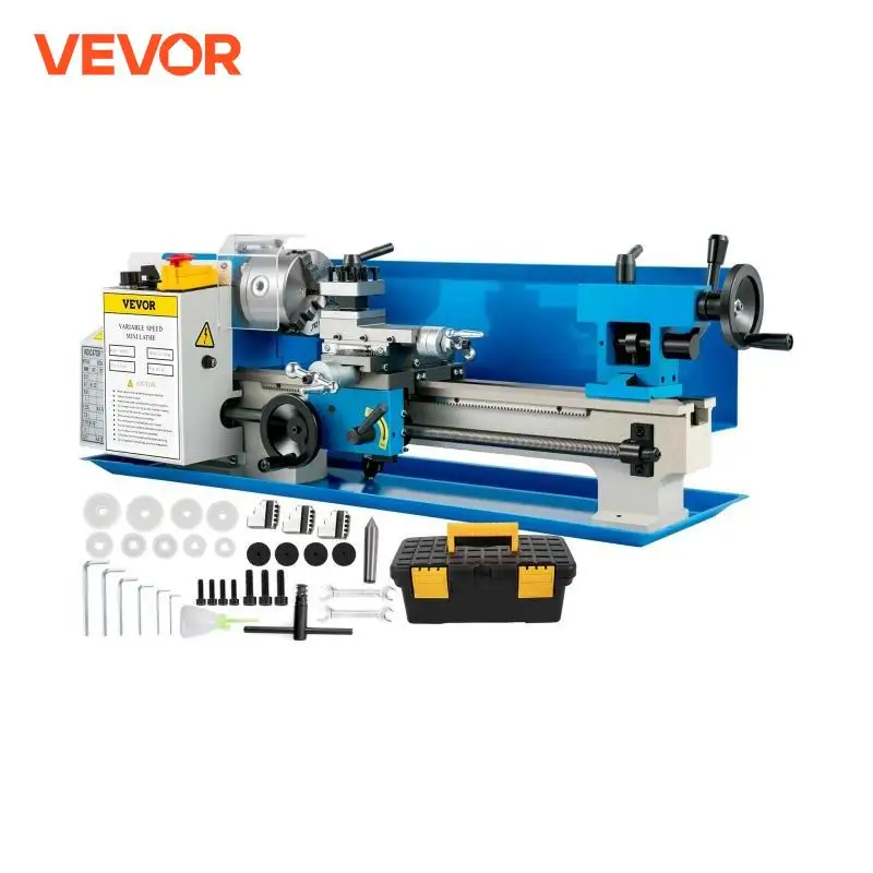 VEVOR Torno de Metal 7 x 12 Pulgadas/17,8X30,5CM Mini Torno de Metal de Precisión 2500 RPM 550W Velocidad Variable Mini Torno de Metal Torno de