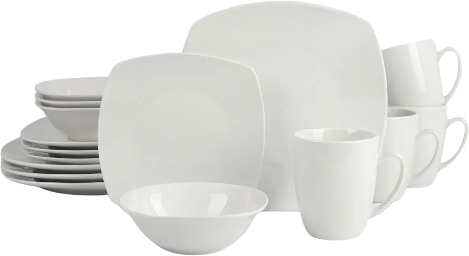 

Simply Square 16 Piece Dinnerware Set, Porcelain, White