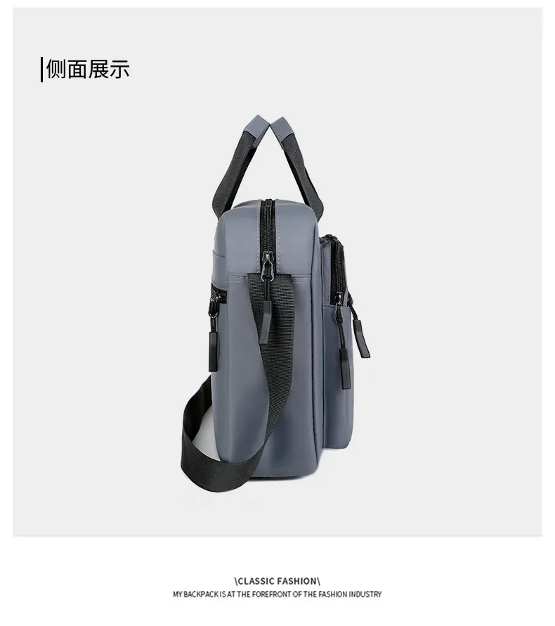 New Men's Large-capacity Horizontal Shoulder Bag Messenger Bag Briefcase Multifunctional Simple A4 Book Handbag Business Bag 가방