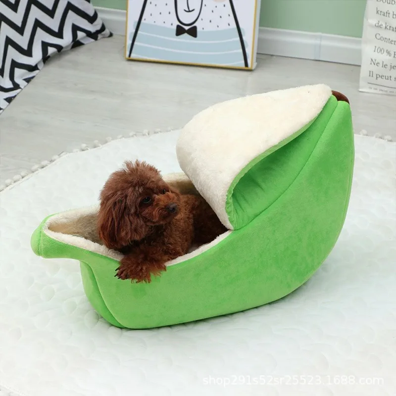 Extra-large Size Pet Large Banana Nest with Cover Hairless Boat Shaped Cat Nest with Cooling Mat Small Dog Nest Dog Nest Pet Mat