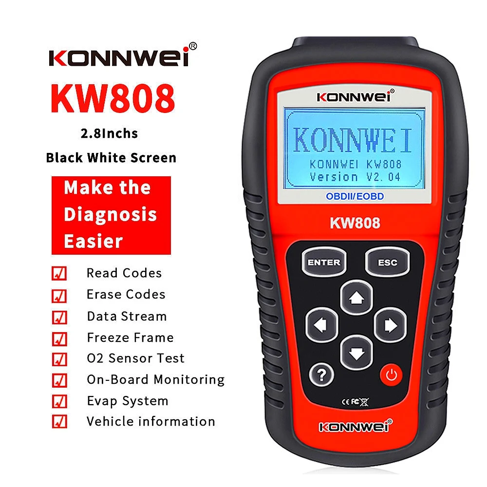 

KW808 Universal Car OBDII EOBD Code Reader OBDII/EOBD Scanner OBD2 Diagnosis Scan Tool Replace Maxiscan MS509 Vehicle ODB Scaner